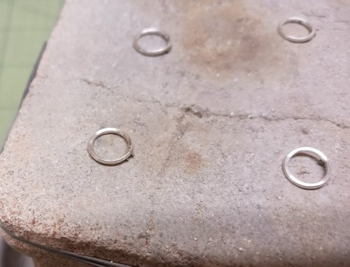 Judy Larson's Domed Stud with Drop Loop - , Metalwork, Cutting, Cutting Tool, Cutters, How To Punch Holes, Hole Punching, Punch A Hole, Stamping, Stamps, Butane Torch, Soldering, Solder, Tightly close the jump rings.